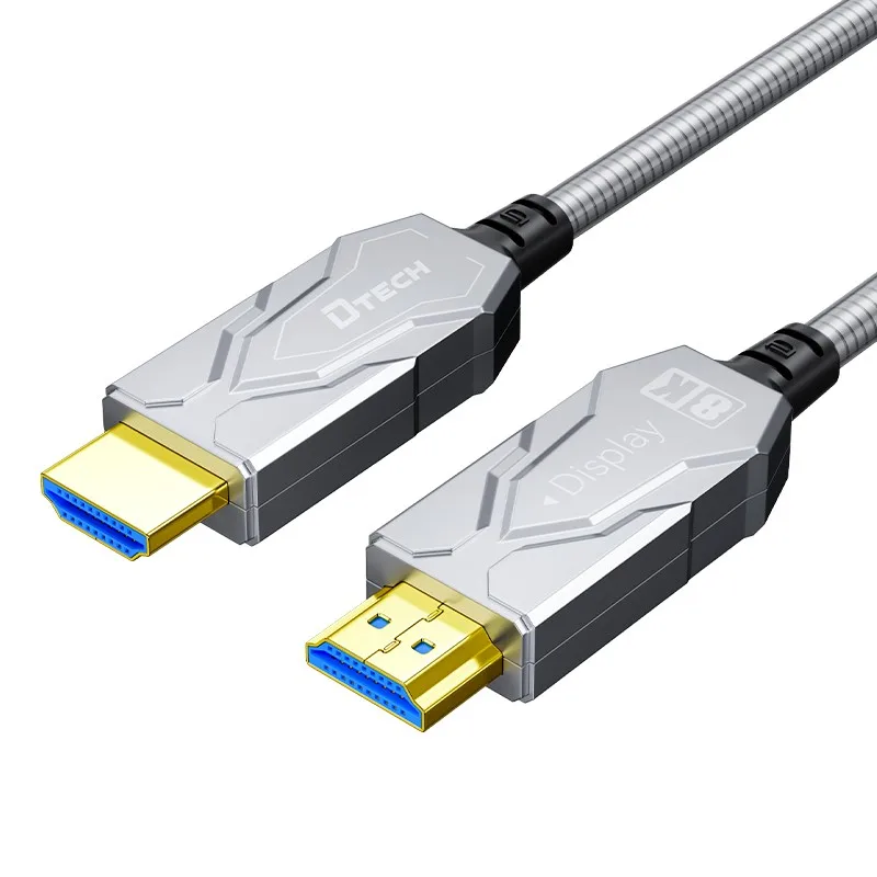 

Позолоченный кабель HDMI 8K DTECH между мужчинами, бронированный оптоволоконный кабель HDMI 2.1 длиной 2 м