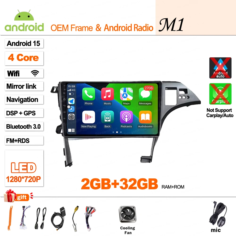 Android 16 Voor Toyota Prius 3 XW30 2009 - 2015 Stereo Head Unit Multimedia Video Player GPS Navigatie Bluetooth 8 Core Wifi 5G
