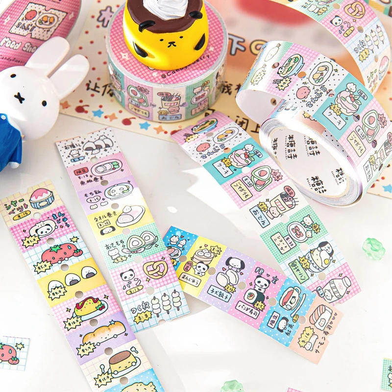 Cute Label Collection Series Tape Sticker Roll Written Marked Handbook Diary Decorative Material Stickers