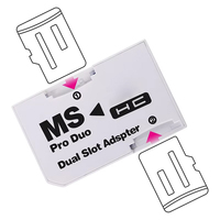 Dual Slot TF Flash Card to Memory Stick MS Pro Duo Adapter for PSP 1000/2000/3000 Converter CR5400 Gaming Accessories
