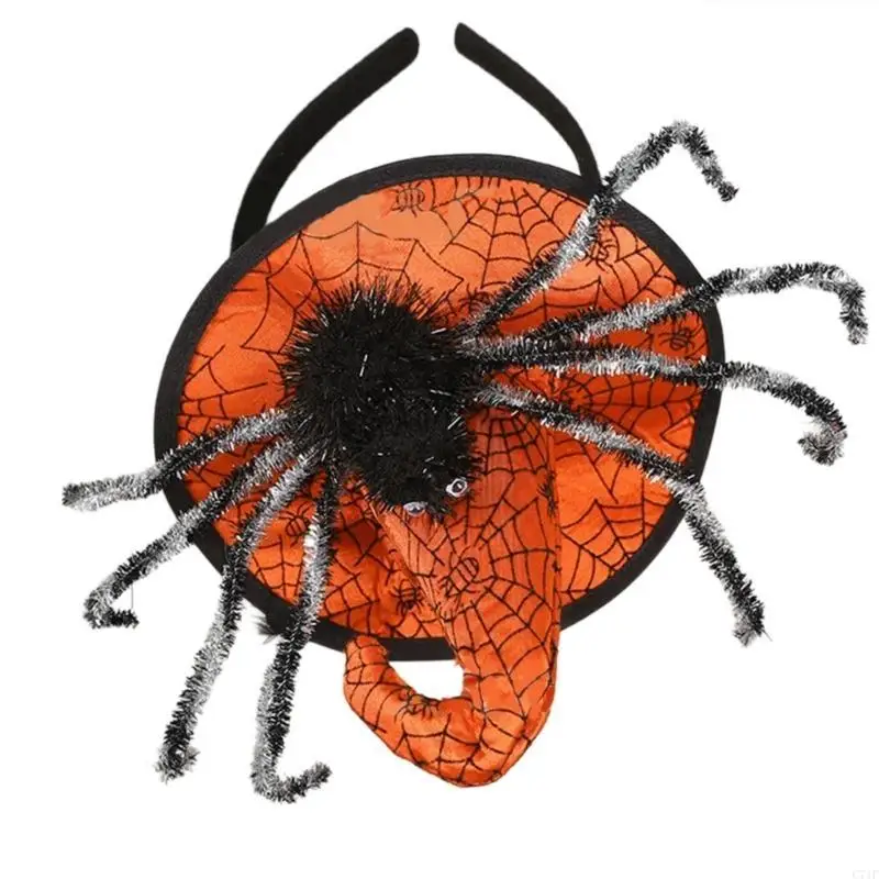 C71F повязка на голову ведьмы, костюм для вечеринки, головной убор с пауками и черепом, реквизит для фотосессии на Хэллоуин