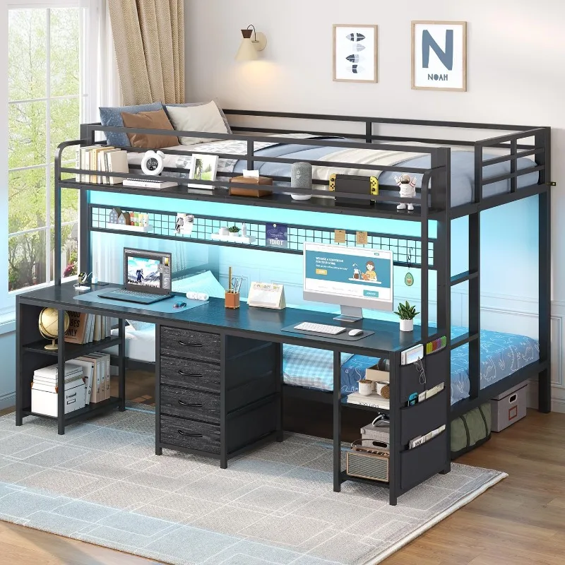 Modern simple wind on the bed and under the table with desk storage combination cabinet power strip light