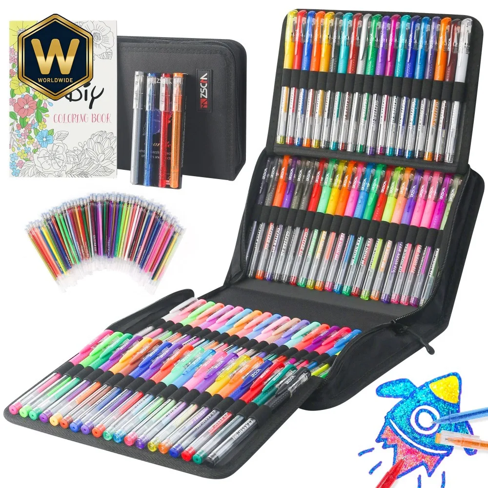 Colorful Gel Pen Set, Note-Taking Specific, High-Value Appearance, For Girls, Quick-Dry, Highlight, 104 Colors 200 Colors Art