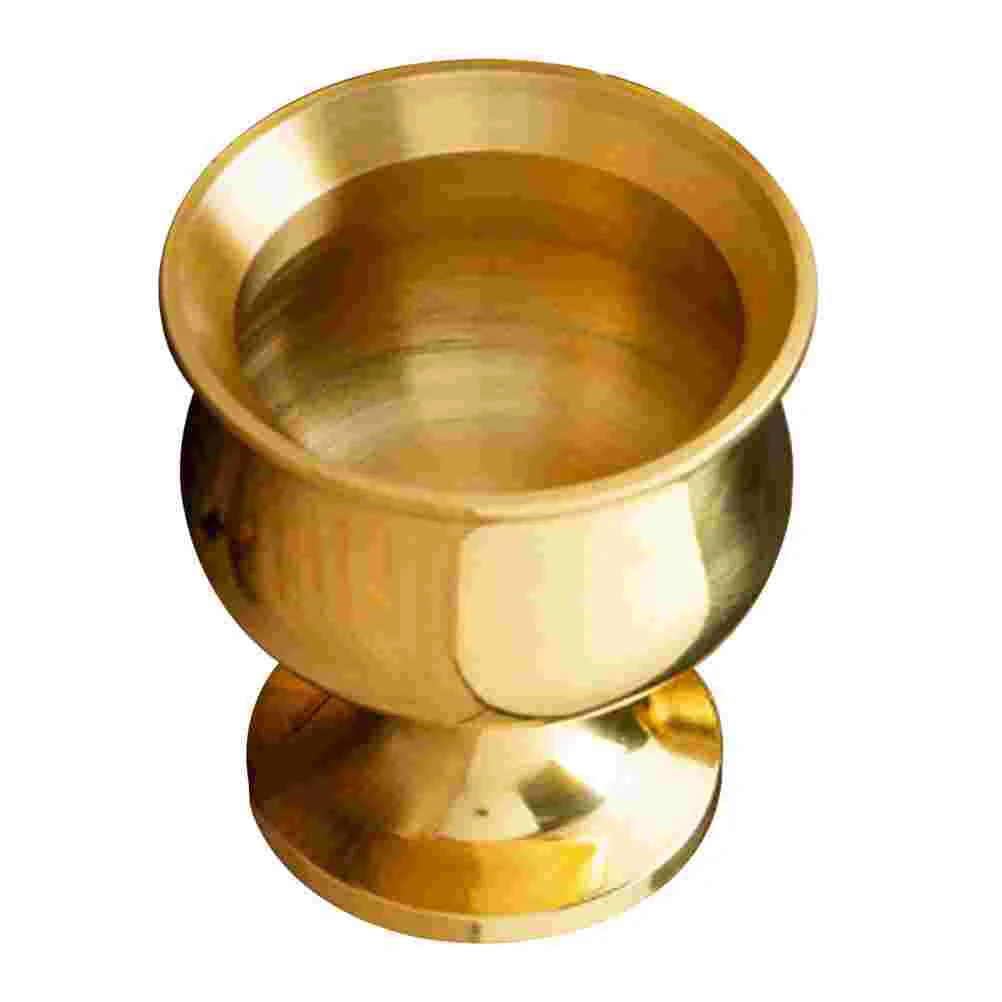 

Brass Teacup Bowl Temple Decorative Holy Mug Candlestick Cups Offerings Buddha Copper
