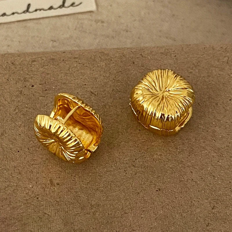 

Real 925 Sterling Silver 18K Gold Fireworks Lines Square Hoop Earrings for Women Vintage Fine Jewelry Minimalist Accessories