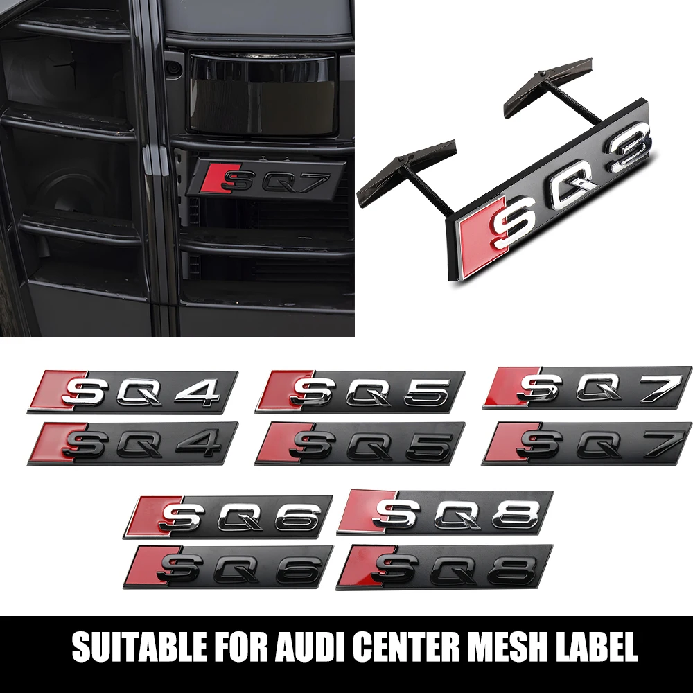 3D ABS Car Front Grille Emblem Decoration for Audi SQ3 SQ4 SQ5 SQ6 SQ7 SQ7 Badge Logo Auto Styling Modification Accessories