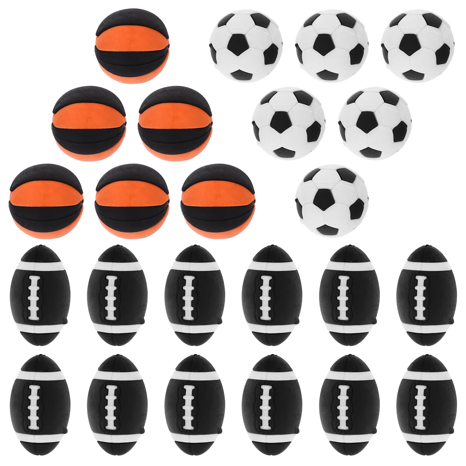 25 Pcs Simulation Ball Kids Birthday Gift Foosball School Pencil Eraser Tiny Rugby Small House Decorative