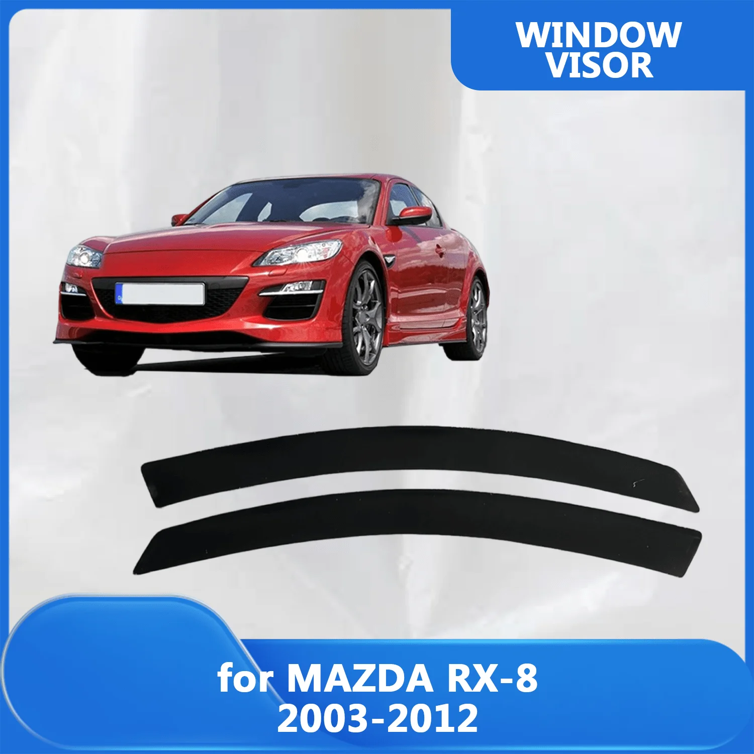 

Window Visor for MAZDA RX-8 2003 2004 2005 2006 2007 2008 2009 2010 2011 2012 Wind Deflectors Rain Guards Door Visor Vent