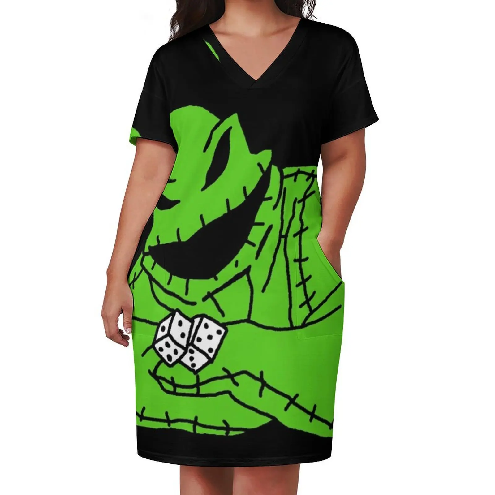 the oogie boogie man Loose Pocket Dress sexy short dresses daring party dress women elegant luxury