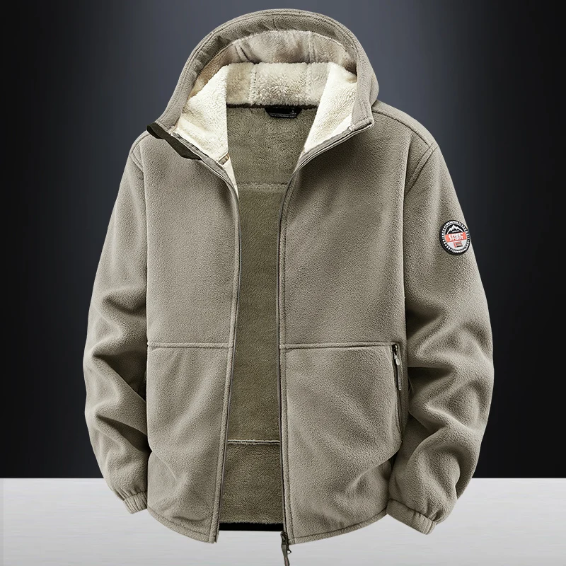 

New Men's Winter Jacket Warm Coat with Fleece Lining Korean style Casual Hooded Coat Windproof Suede Coat Men's Clothing Top