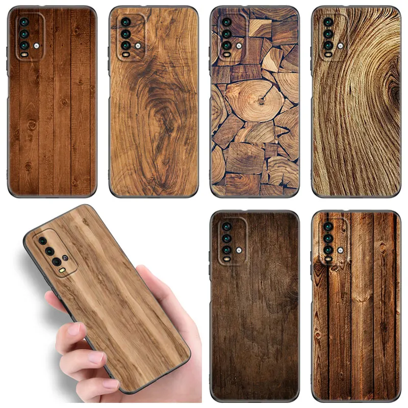 Wood Texture Art Phone Case For Xiaomi Redmi 7A 8A 9A 9C 9i 10A 10C K20 K40 Note Mi 9T Pro A2 8 9 SE Lite A3 Mix3 6X Black Cover