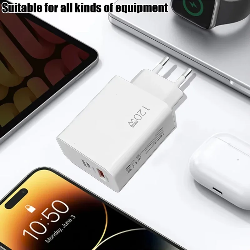 Xiaomi 120w شحن سريع للغاية GaN رئيس فلاش شحن الاتحاد الأوروبي الولايات المتحدة المملكة المتحدة شاحن الهاتف المحمول مناسبة لابل هواوي سامسونج جديد