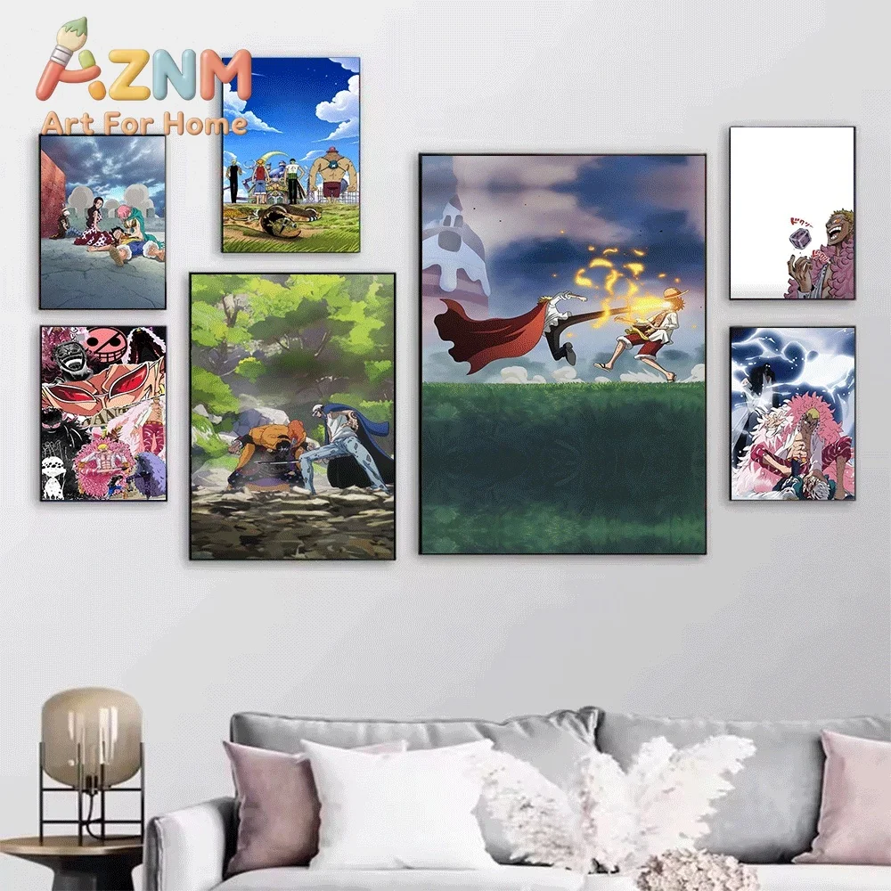 One Piece Anime Canvas Wall Art No Frame Monkey D Luffy Conqueror Haki Manga Print Painting Bedroom Living Room Home Wall Deco