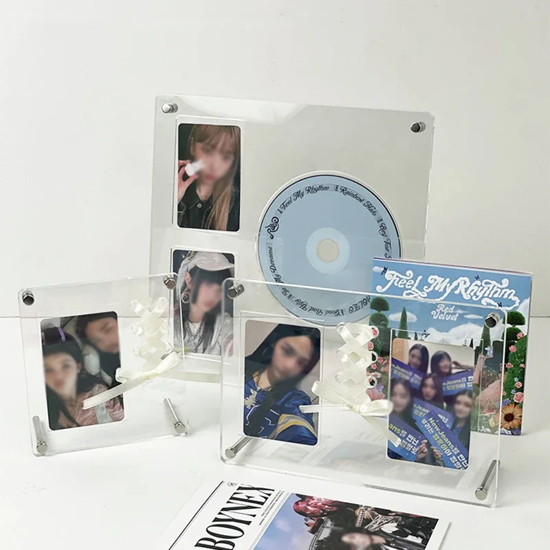 Ins Cd Picture Display Stand Frame Poster Holder Transparent Acrylic Photo Frame Idol Postcards Protector Album Home Room Decor