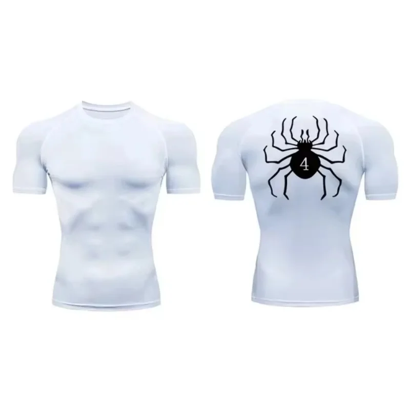 Anime Hunter X Hunter GYM Compression Tshirts Running Fitness Tight Sportswear Short Sleeve Summer Breathable Sport Spider Top