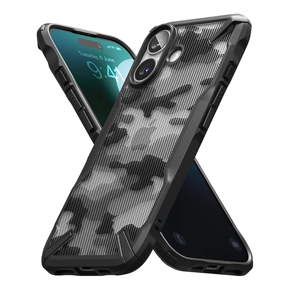 

Ringke Fusion-X Compatible with iPhone 16 Plus Case Hard Back Shockproof TPU Frame Cover