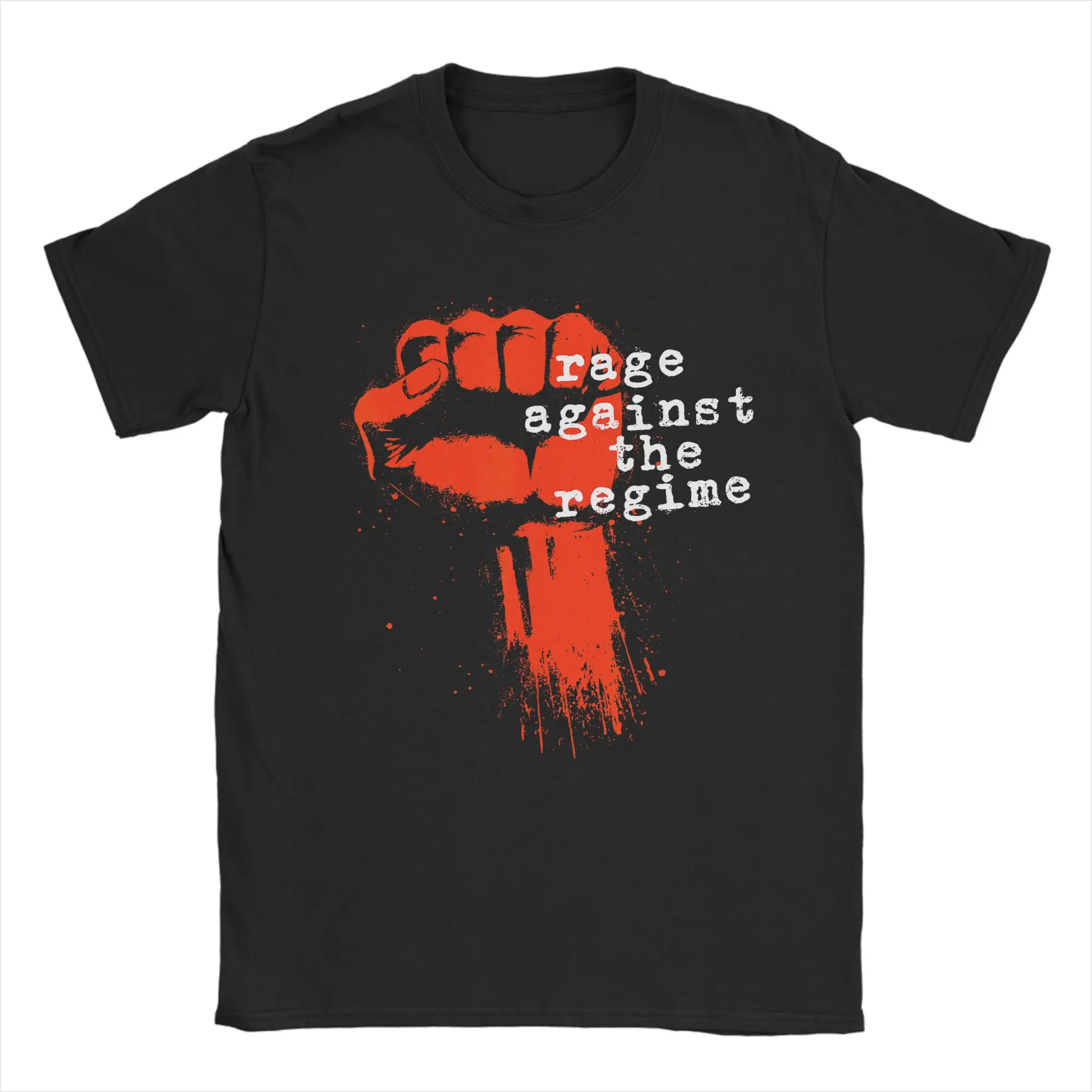 Rage Against the Machine T-Shirt Summer  Trendy Cool T Shirts Men's Cotton Crewneck Plus Size Clothes Short Sleeve Basic Tshirt