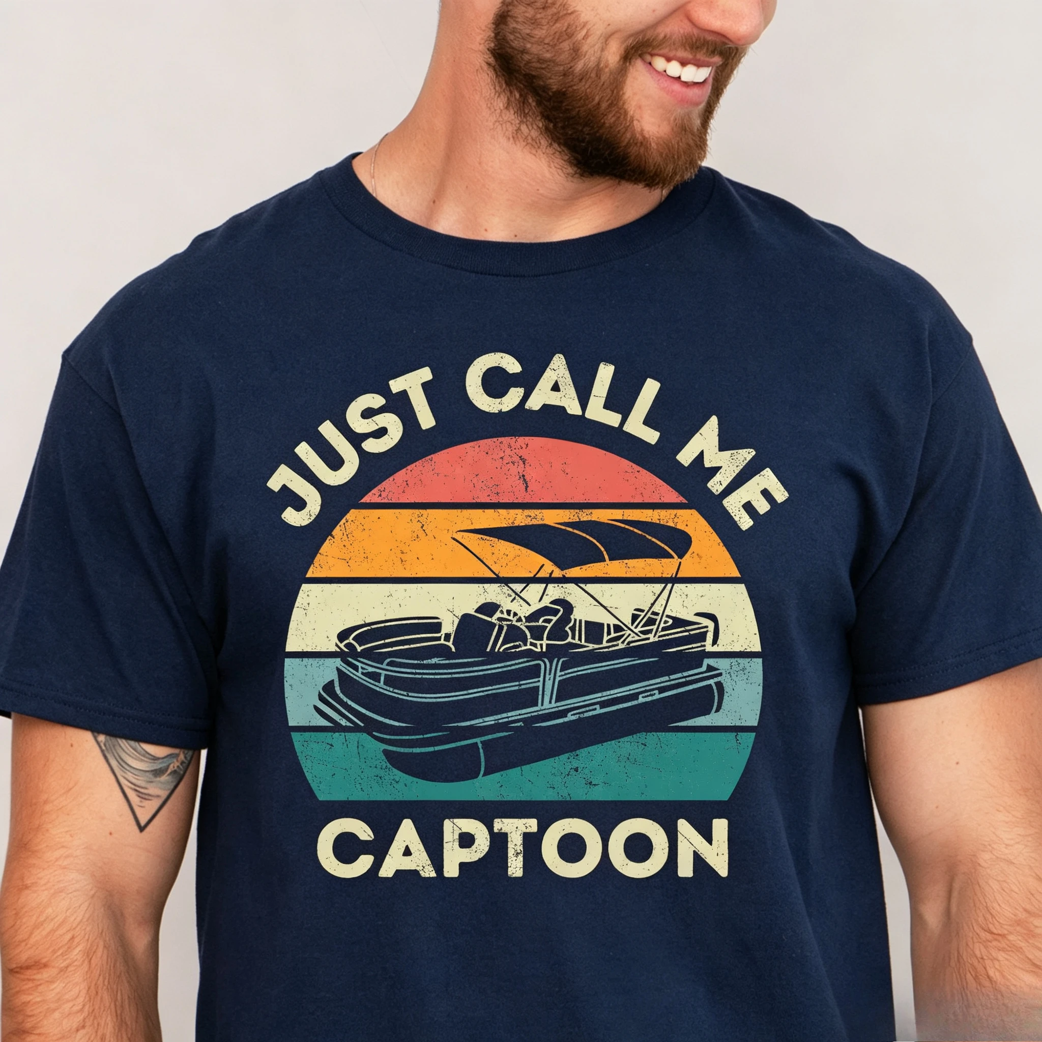 Funny Pontoon Shirt, Pontoon Boat Captain, Retro Vintage Boat, Gift for Boat Owner, Pontoon Dad & Grandpa, Lake Lover Shirt