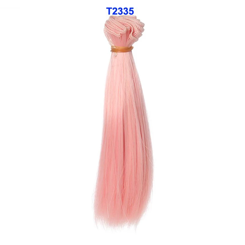 Factory 15cm Pink  Red Rose Color Straight Doll Hair for 1/3 1/4 BJD Russian Hanamade Doll Wigs
