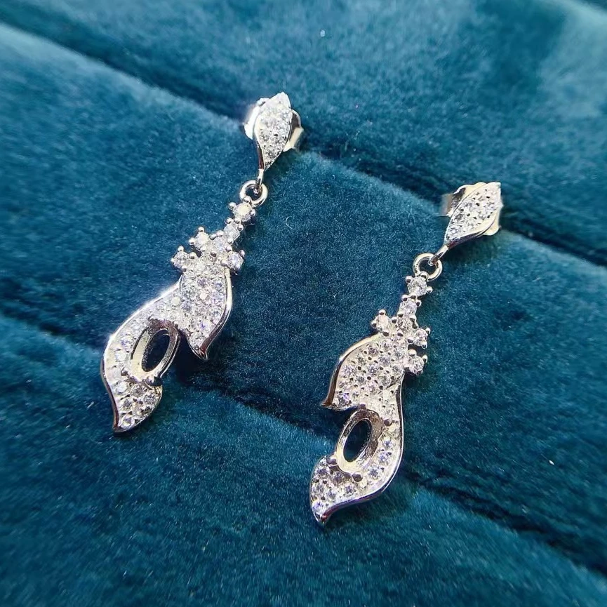 

Cute Design 18K Gold Plated 925 Silver Earrings Setting Wholesale Price Silver Jewelry DIY Supplier