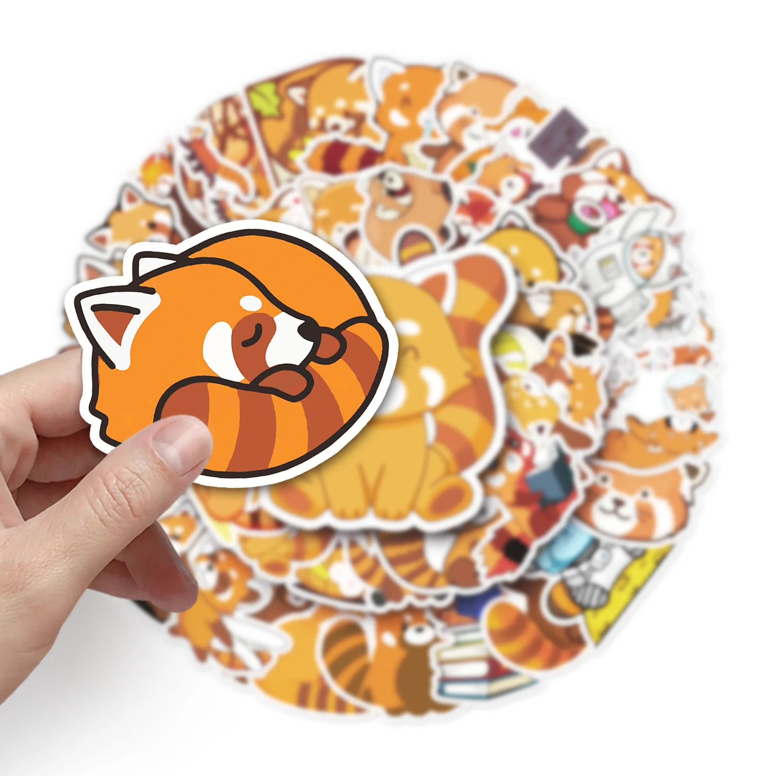 50Pcs Cute Red Panda Series Graffiti Stickers Suitable for Laptop Helmets Desktop Decoration DIY Stickers Toys Wholesale