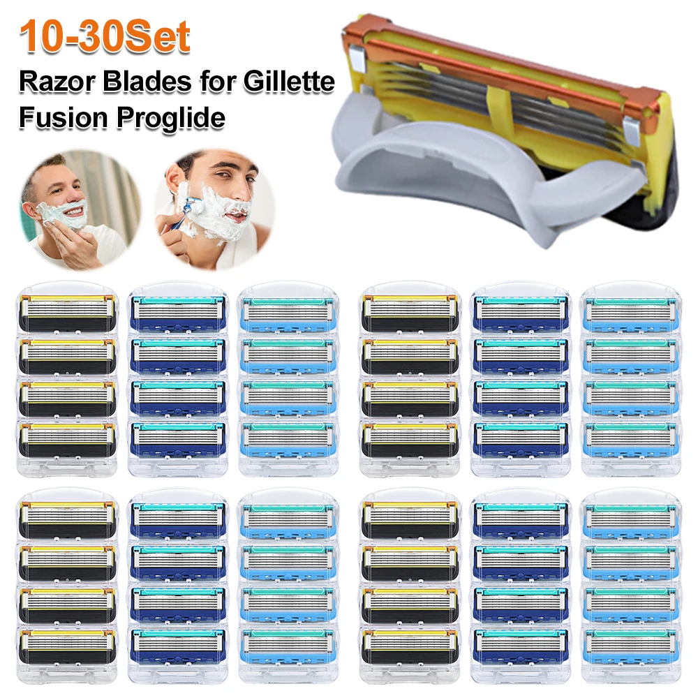 10-30Set Razor Blades Replacement Razor Blades Refill Blade Shaver Cassette for Gillette Fusion Proglide Blades for Face Care