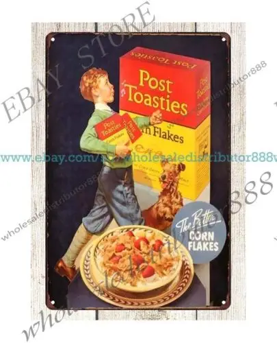 Post Toasties cereal metal tin sign overhead garage metal poster