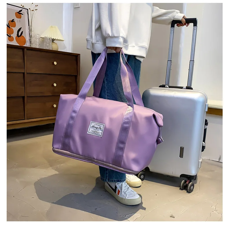 UNIXINU Handgepäck-Reisetasche, Nylon, wasserdicht, für Sport, Fitnessstudio, Tragetaschen für Damen, großes Fassungsvermögen, Aufbewahrung von Gepäck, Handtasche – Detail 15