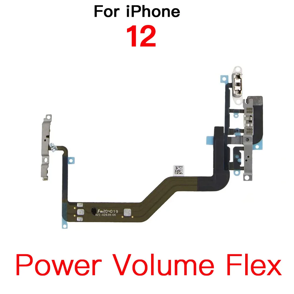 Inner Part For iPhone 12 Front Rear Camera Power Volume Button Charging Port Ear Speaker Flex Cable With Bracket Full Screws