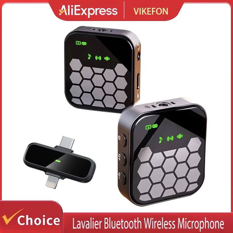 

Wireless Lavalier Microphone Universal Lapel Microphone Dual Interface for IOS Android Mobile Live Streaming Reverberation Mic