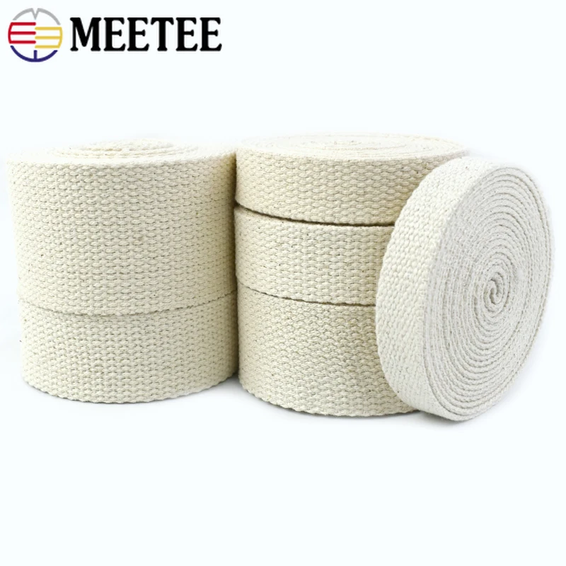 5 Metri Meetee 20-50mm Cotone Poliestere Tessitura Cinghia 1.5mm di Spessore Tela Nastri Decorativi Fascia Borsa Cintura Nastro Accessori Per La Casa