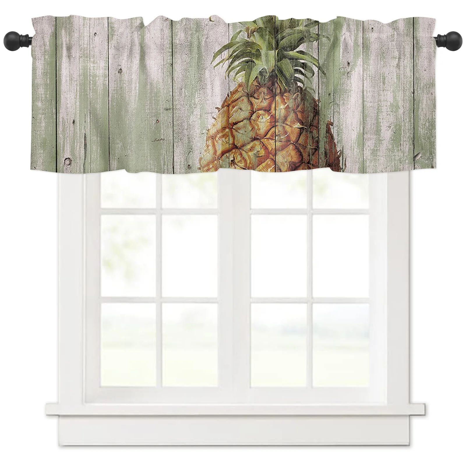 

ZEDLIYU Valances for Windows Kitchen Living Room Small Window Valance Pineapple 1 Panel, 42 x 12 Inch