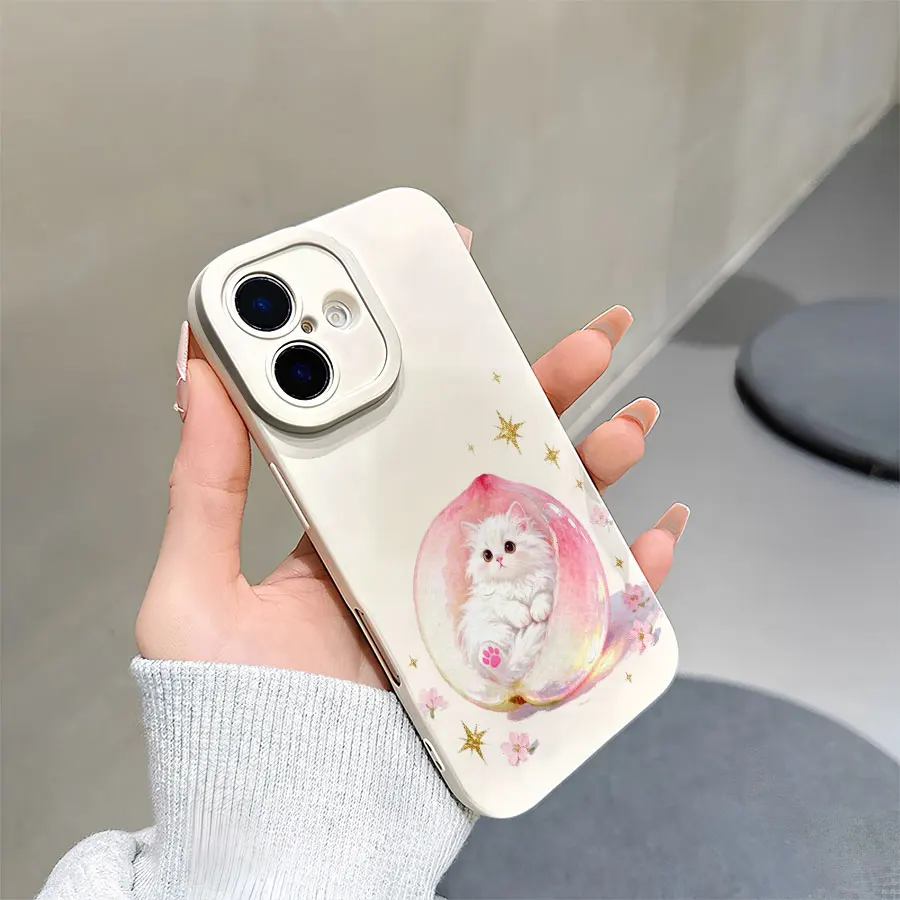 حافظات هاتف منقوشة بالخوخ لهاتف آيفون 17 إلى 11 برو ماكس بلس #4