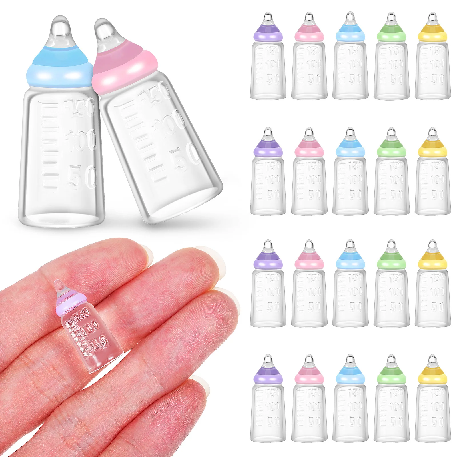 30 قطعة من الزجاجات المقلدة لحفلات استقبال المولود الجديد، مجموعة ديكور لزجاجة الأطفال، أفكار سلة هدايا فريدة من نوعها للأطفال الأولاد #4