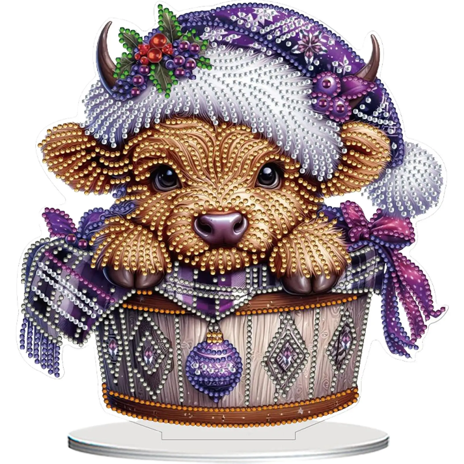 

2D плоские рождественские украшения с изображением яка, 5D алмазная мозаика DIY, настольные украшения, алмазная живопись, декор для рабочего стола, украшение для спальни