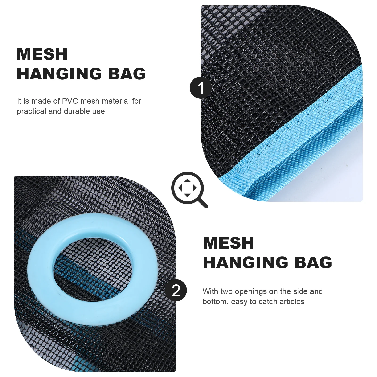 

Mesh Bag For Kitchen Blue Large Size Hanging Organizer Garbage Bags Holder Recyclable Kitchen Storage Pouch Ventilated
