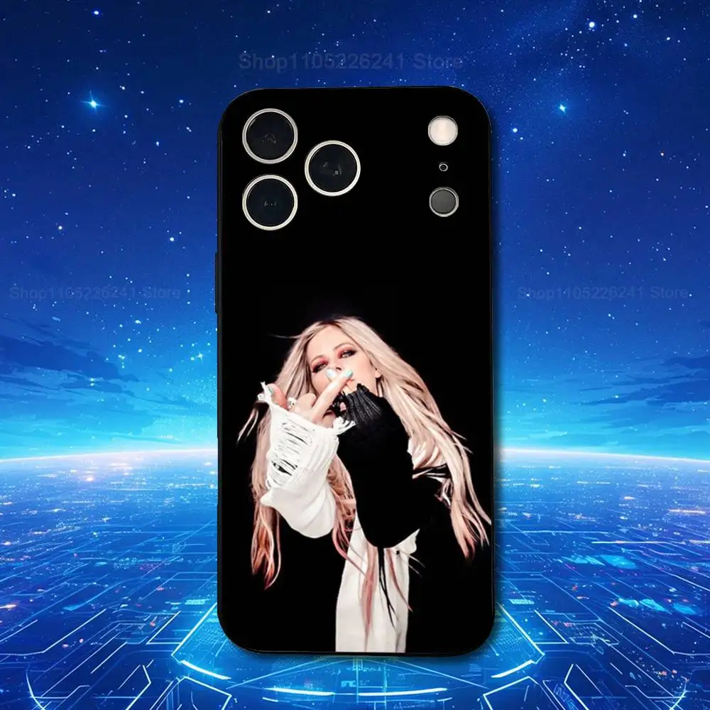 هاتف المغني A-Avril L-Lavigne لهاتف iPhone 13,12,15,14,11,16,17,Plus,Pro Max,XS,X,XR,SE,Mini,8,7,Soft Silicone Black #4