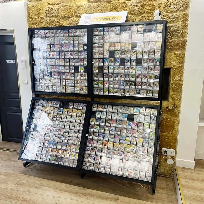 custom.Factory Transparent Acrylic Metal Trading Card Display Collectible Baseball Sports Card Box Acrylic and Metal Displa