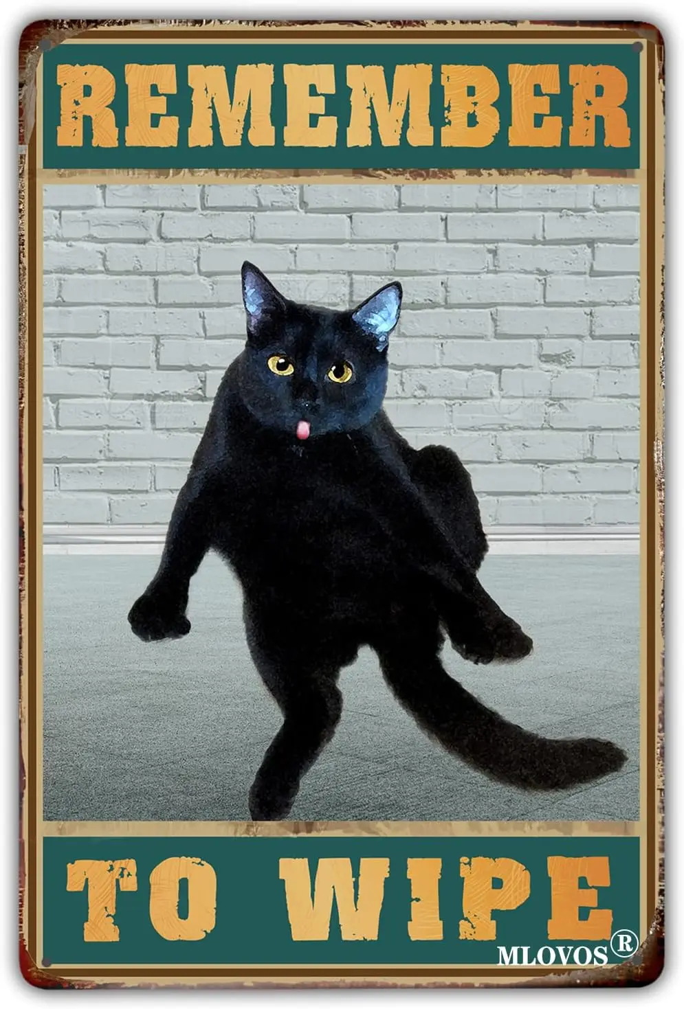 Vintage Bathroom Decor Remember to Wipe Black Cat Funny Cat Metal Tin Sign Cat Bathroom Home Cafe Bar Cave Wall Art Wall Decor