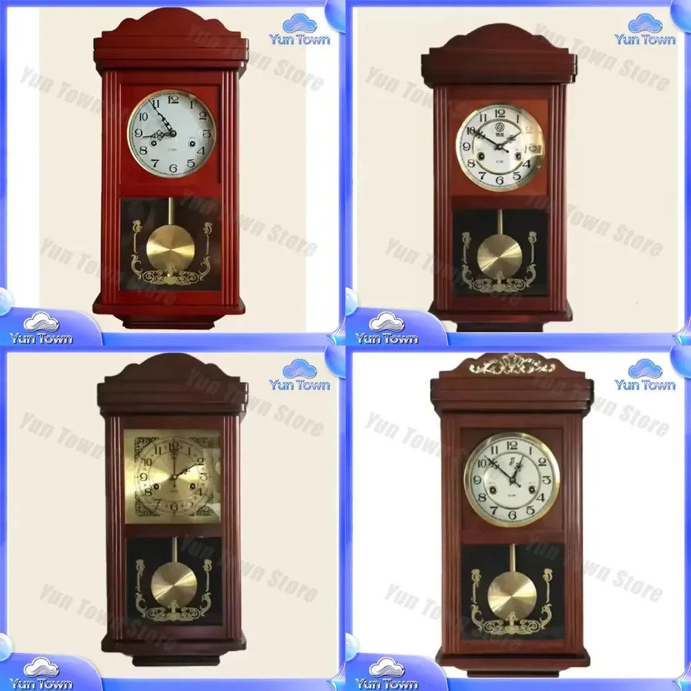 Retro Mechanical Wall Clock for Home Decor Old-fashioned Clockwork Pendulum Clock for Living Room Bedroom Office Wall Art
