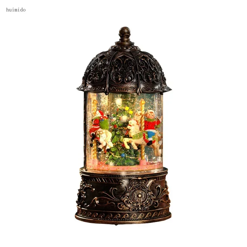 Christmas Carousel, Old Man Tree Music Box Crystal Ball, Music Box Snow Children, Birthday Gifts Vintage