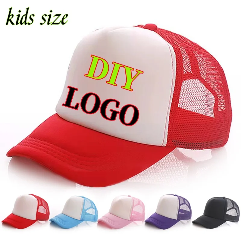 New Children Boy Girl Baby Custom Baseball Cap Summer Kids Mesh Trucker Hat With Logo Outdoor Breathable Leisure Sun Hats