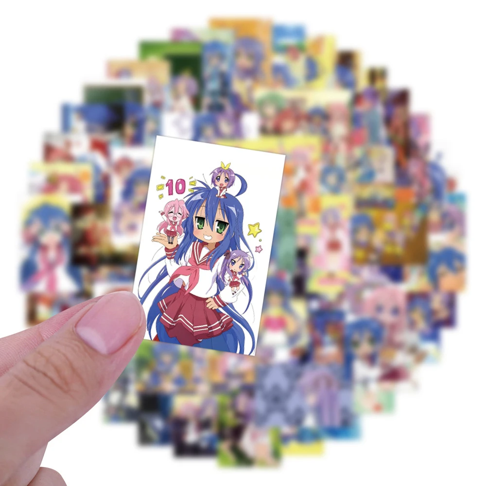 10/30/80 قطعة مضحك أنيمي محظوظ ستار ملصقات DIY بها بنفسك الهاتف المحمول الأمتعة لطيف الكرتون فتاة ايزومي كوناتا تاكارا ميوكي الشارات حزمة