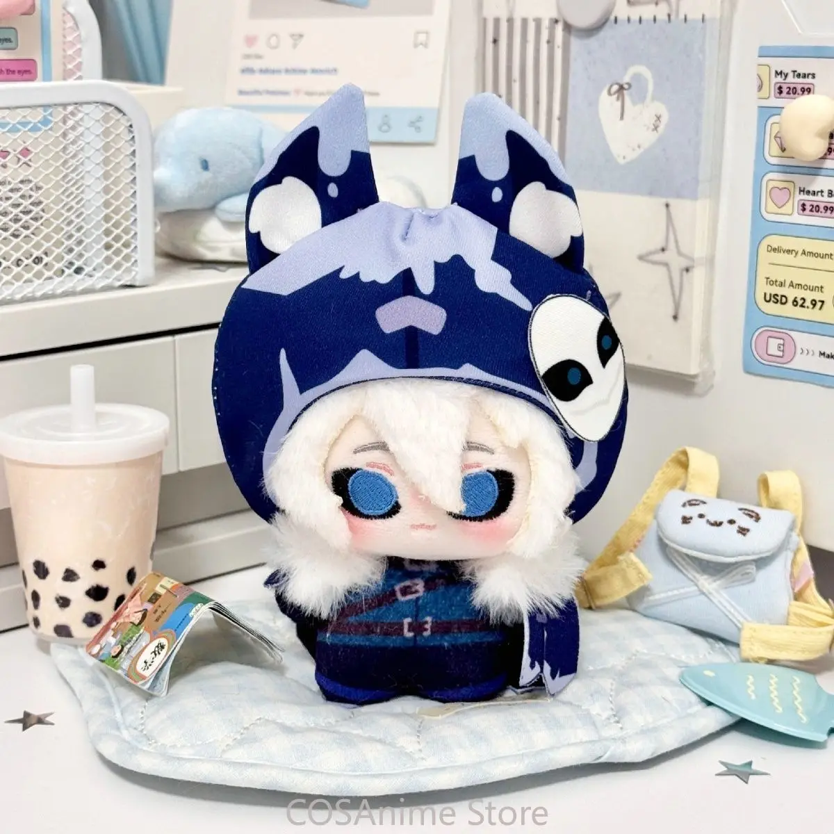 

Kawaii Night Watch Ithaqua 10cm Anime Cosplay Cartoon Fluffy Puppet Keyring Cotton Printing Maumet Keychain Widget Fans Gift