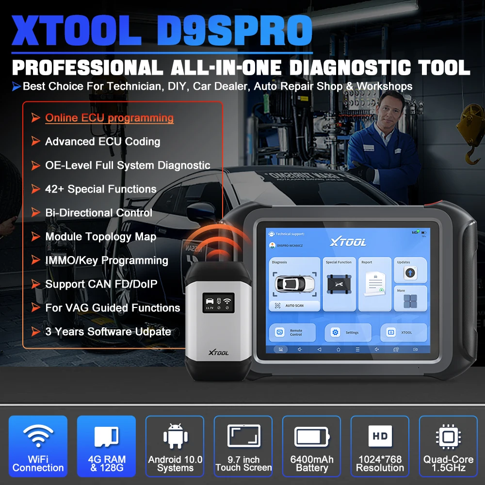 Newest XTOOL D9S Pro Automotive Diagnostic tools with Topology Map XTOOL D9 Pro DoIP D9PRO Key Programming ECU Coding 42+ Resets