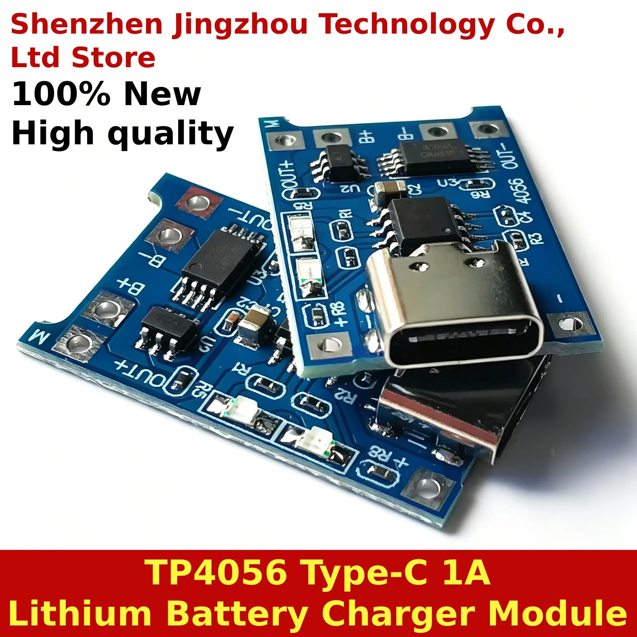 (10/50/100PCS)TP4056 Type-C 1A Lithium Battery Charger Module – USB-C Charging Board, 5V for 18650 Li-ion with Dual Protection