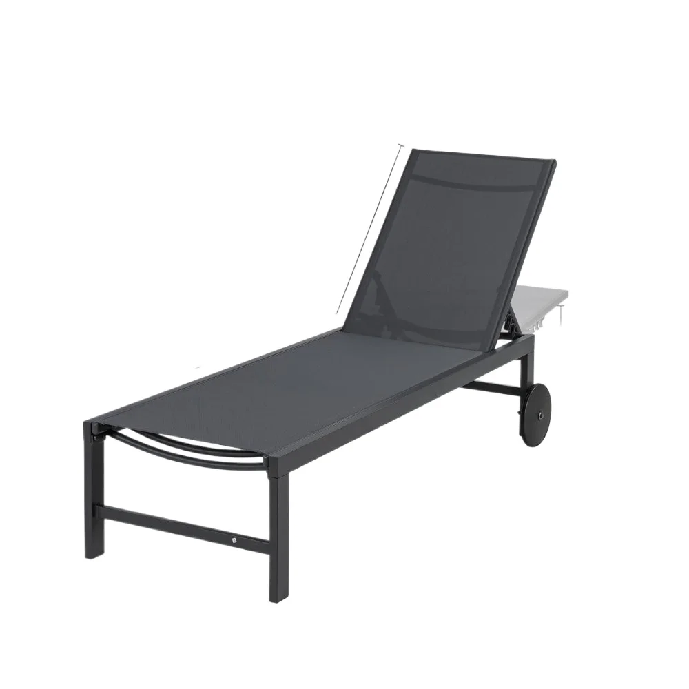 Factory Direct 2026 Patio Lounge Chair Set of 2, Outdoor Chaise w/ 5-Position Adjustable Backrest, Pool Chairs for Beach Deck