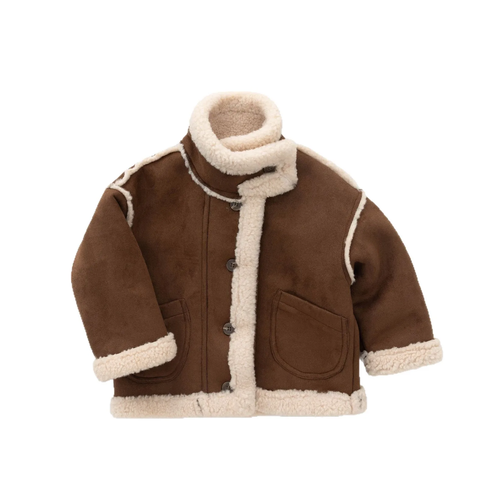 Coat Japanese and Korean Style 2026 Winter Children Clothing Integrated Jacket Girls and Boys Plus Plush Thick Warm Clothes