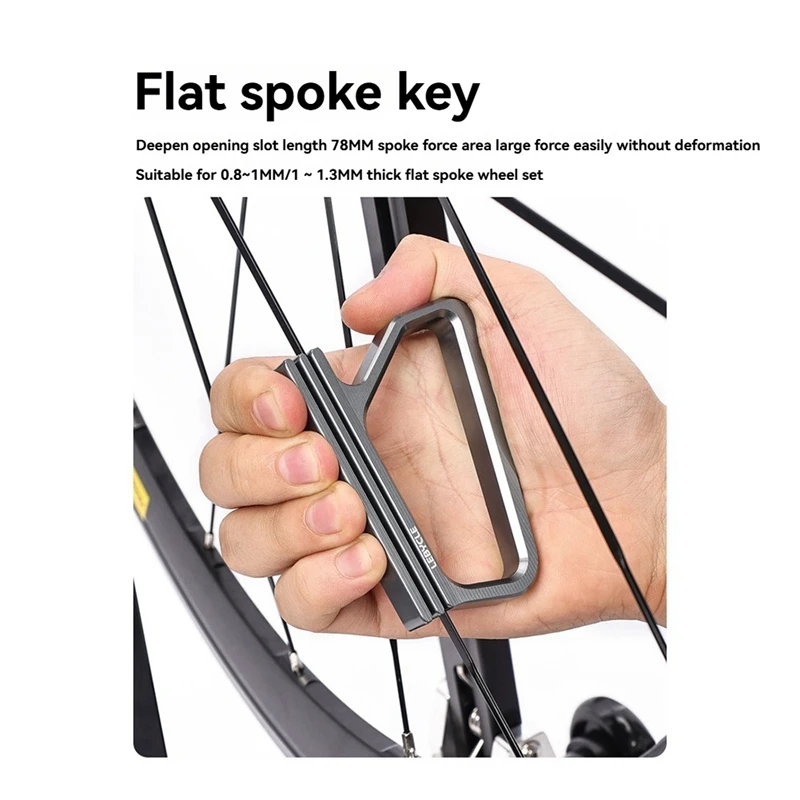 LEBYCLE Road Bike Spokes Holder 0.8/0.9/1/1.1/1.2/1.3Mm Square Spokes Wrench Repair Tool Bicycle Flat Spoke Tool Fixed Wrench