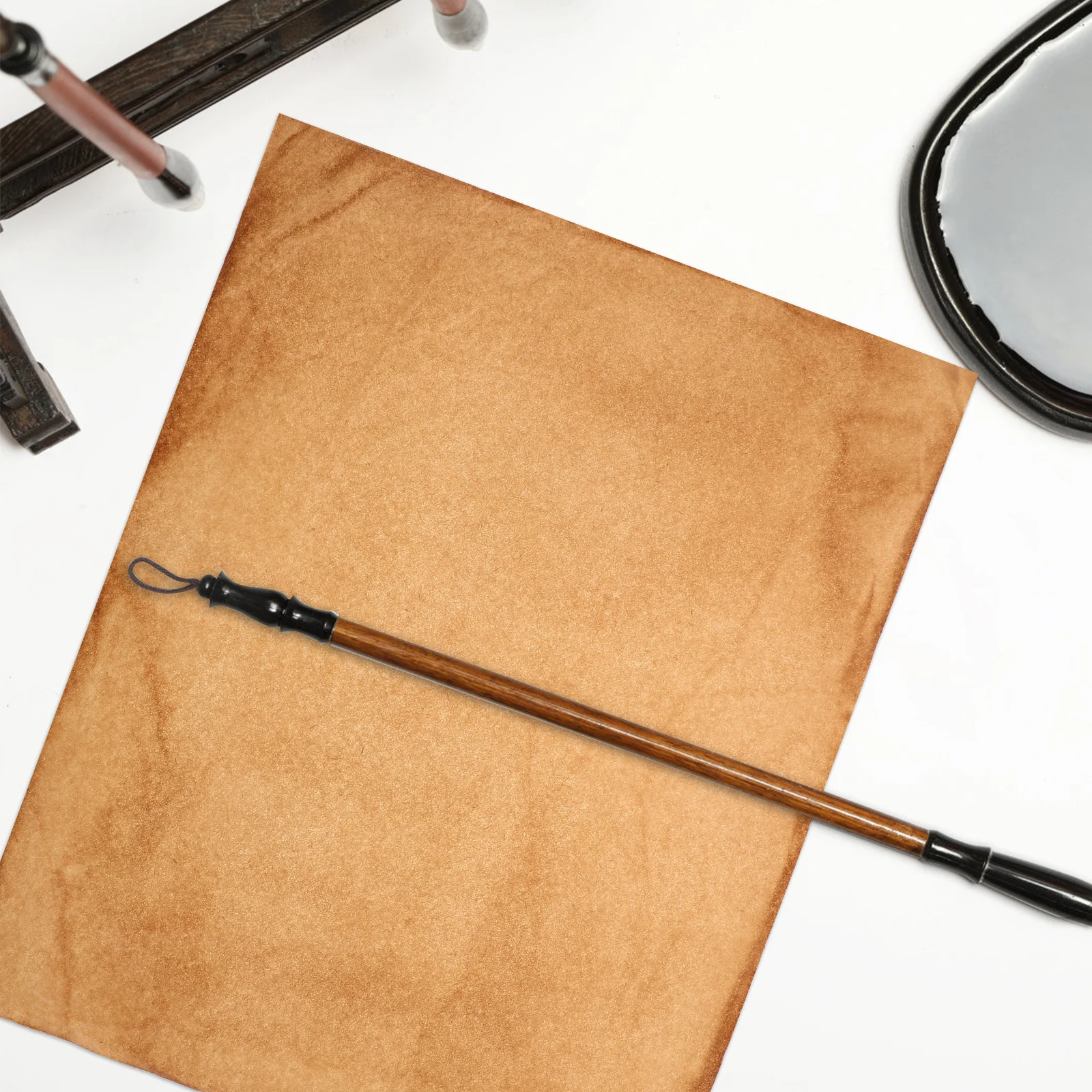 

50Pcs Chinese Ancient Craft Semi-Raw Rice Paper Handmade Calligraphy Paper Sheets Retro Ink Absorption for Painting